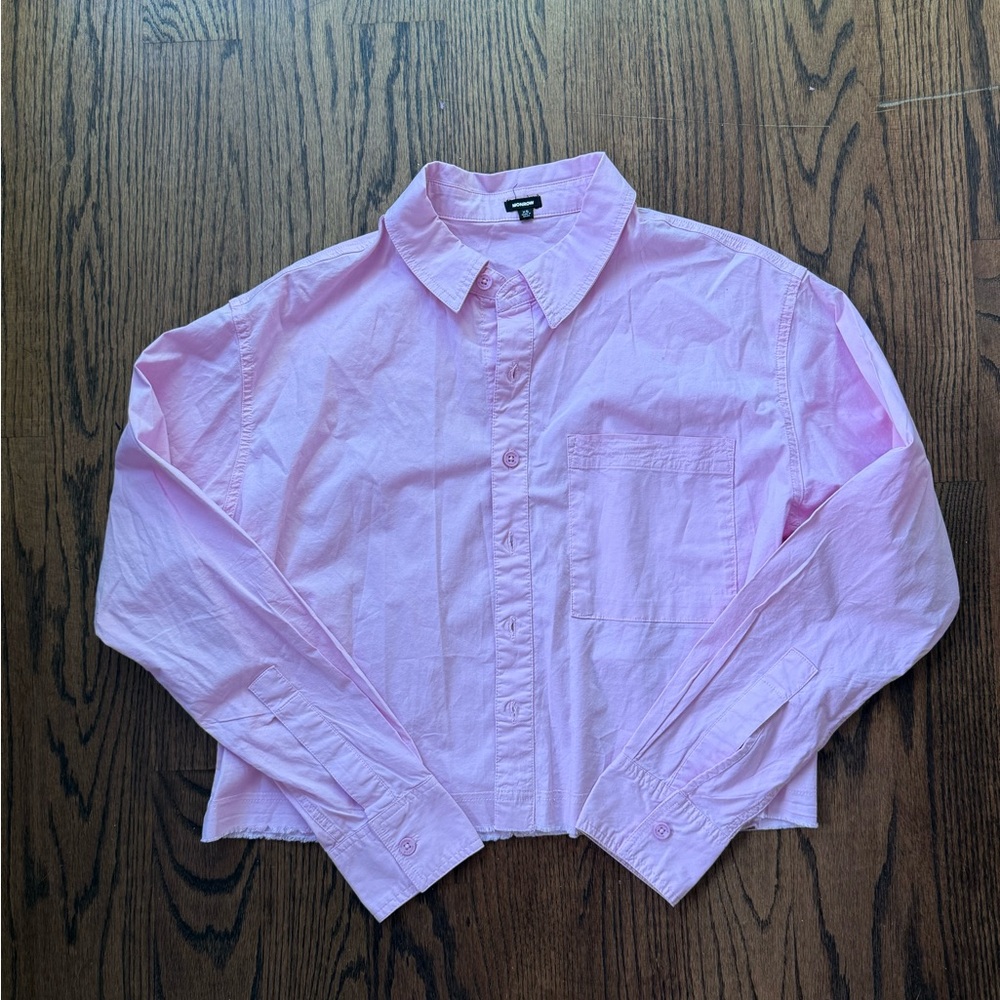 Monrow Light Pink Collared Shirt - image 1